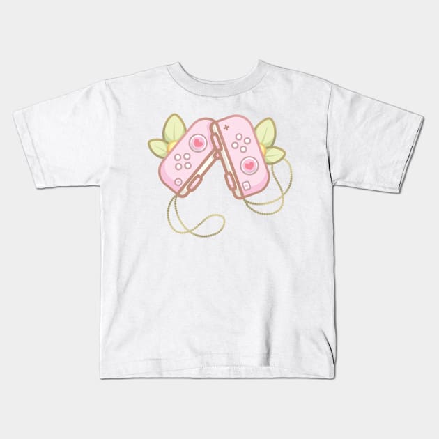 Cute Cozy Pink Gaming Console Wireless Controllers Kids T-Shirt by cSprinkleArt